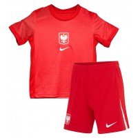 Camiseta Polonia Segunda Equipación Replica Eurocopa 2024 para niños mangas cortas (+ Pantalones cortos)